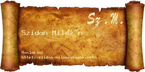 Szidon Milán névjegykártya